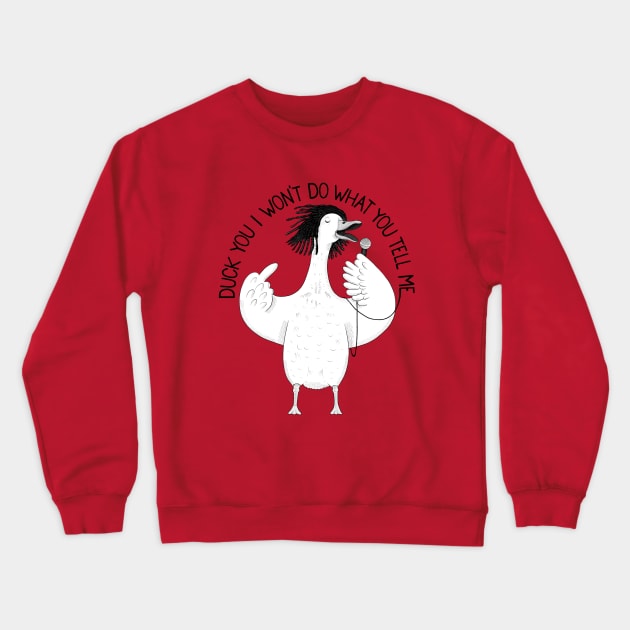 Duck You! | Animal Karaoke Collection Crewneck Sweatshirt by DrawingEggen